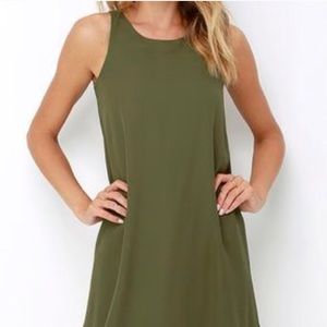 Lulu’s Olive Green Sleveless Shift Dress